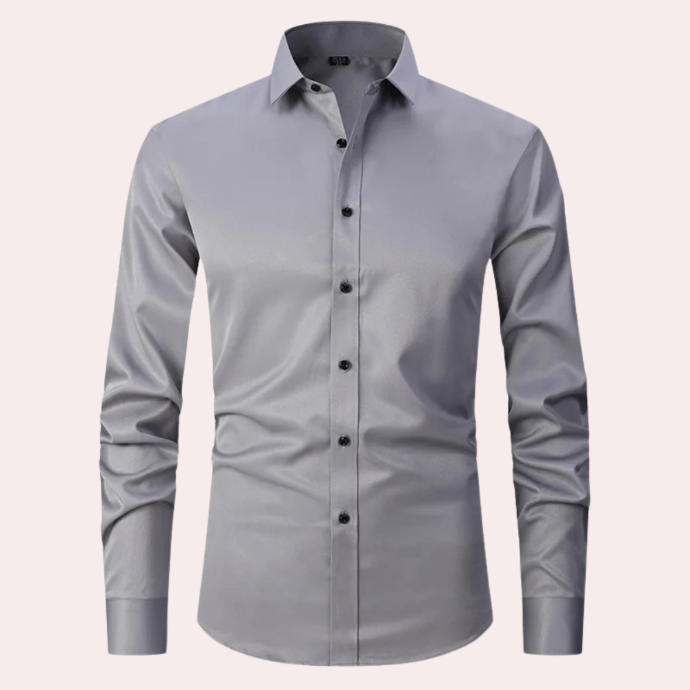 Chemise homme extensible, coupe élégante, tissu confortable.  Idéale pour le bureau ou les sorties.