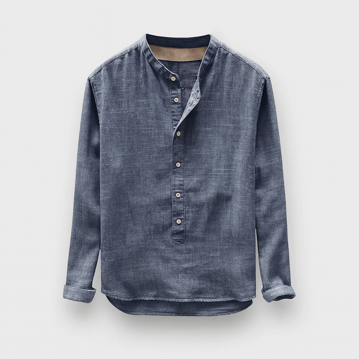 Chemise homme élégante et polyvalente à manches longues, idéale pour le bureau ou une tenue décontractée chic printemps/été.