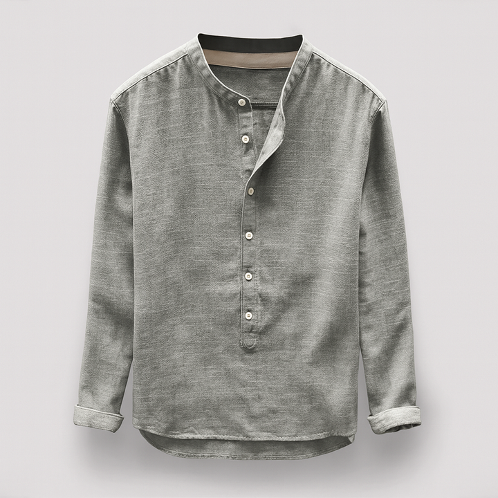 Chemise homme confortable à manches longues, parfaite pour les journées de printemps et d'été, style décontracté chic.