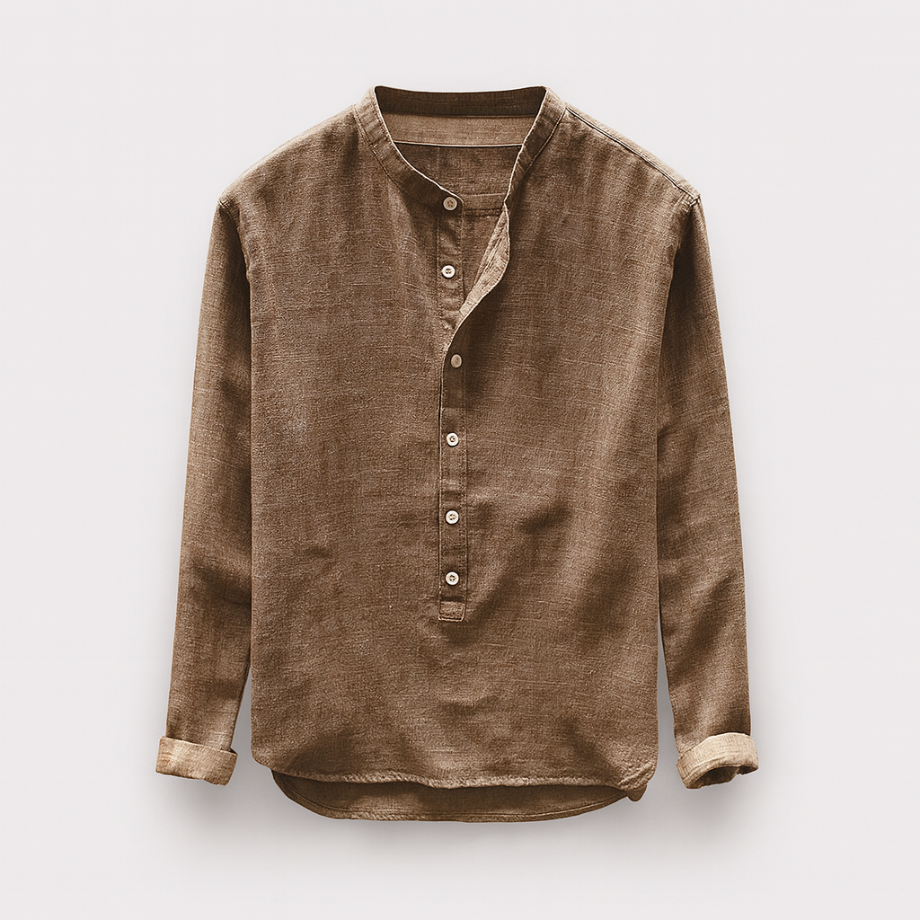Chemise homme élégante, coupe moderne à manches longues. Idéale pour un look décontracté chic ou professionnel printemps/été.