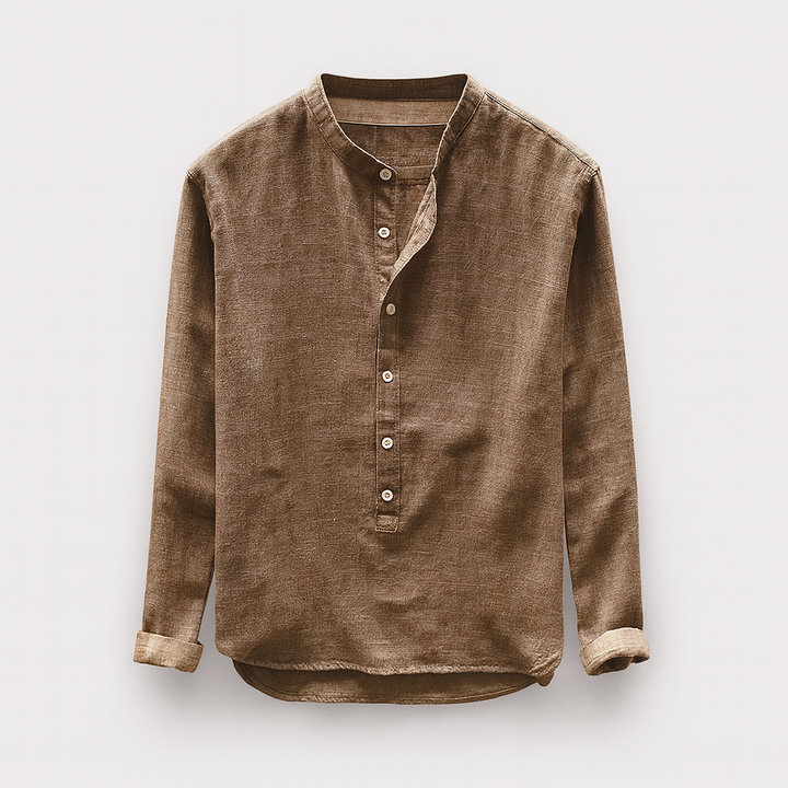 Chemise homme élégante, coupe moderne à manches longues. Idéale pour un look décontracté chic ou professionnel printemps/été.