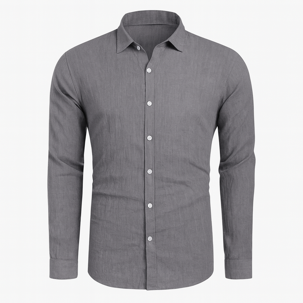 Homme portant une chemise d'été respirante. Style élégant et décontracté. Confort garanti.