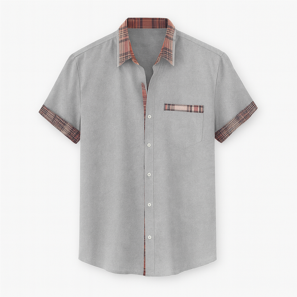 Chemise casual homme à manches courtes, parfaite pour la mode estivale décontractée et confortable.