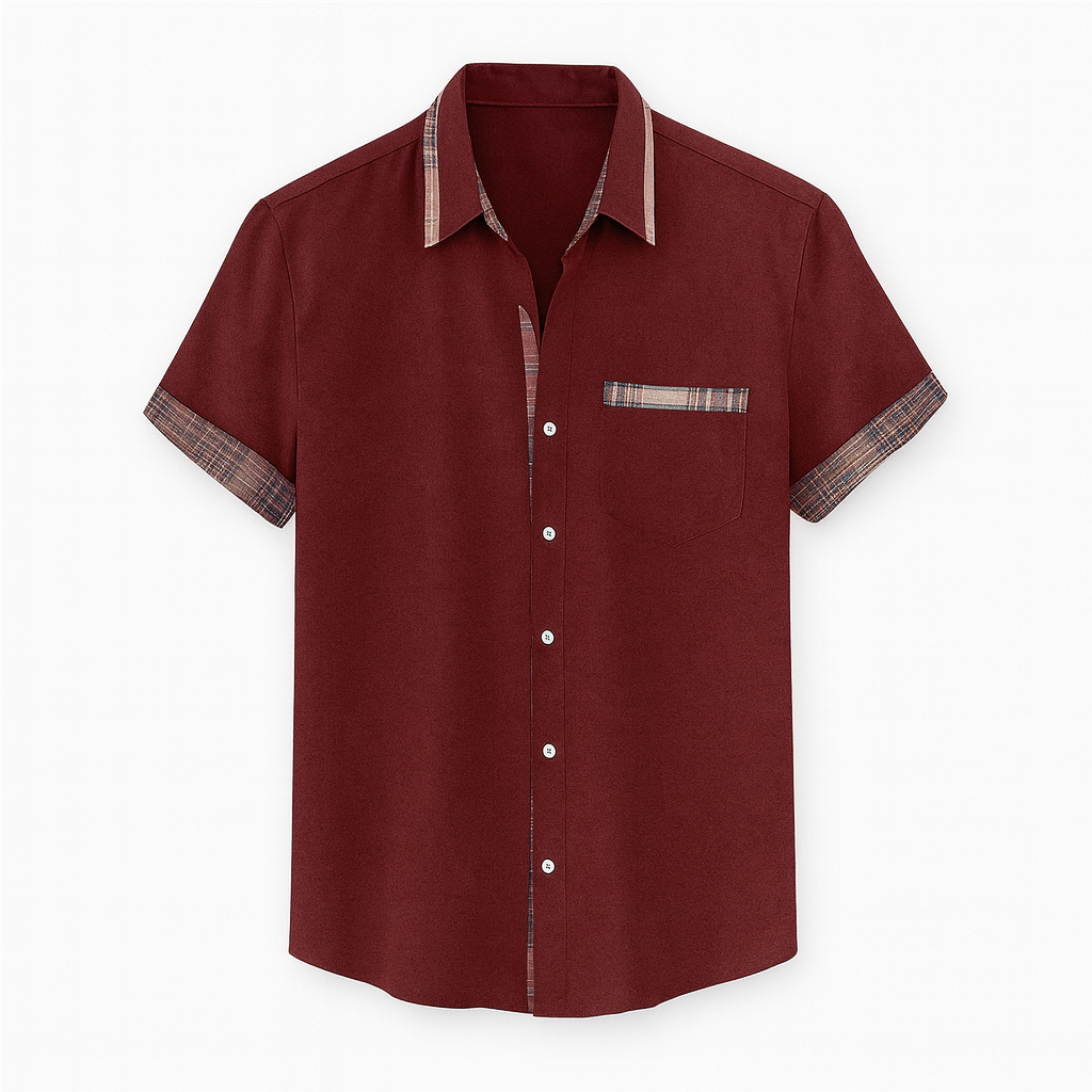 Chemise homme polyvalente à manches courtes, style décontracté-chic pour toutes les occasions estivales.