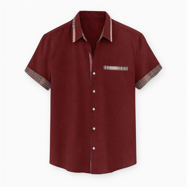 Chemise homme polyvalente à manches courtes, style décontracté-chic pour toutes les occasions estivales.