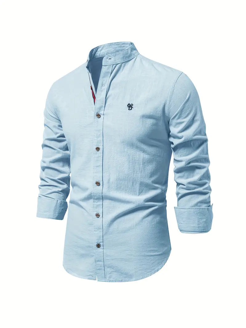 Chemise homme colorée, manches longues, polyvalente et respirante. Idéale pour le printemps, style décontracté chic.