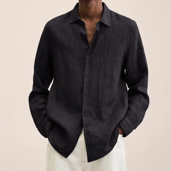 Chemise homme manches longues en lin.  Coupe élégante et respirante, idéale pour l'été.