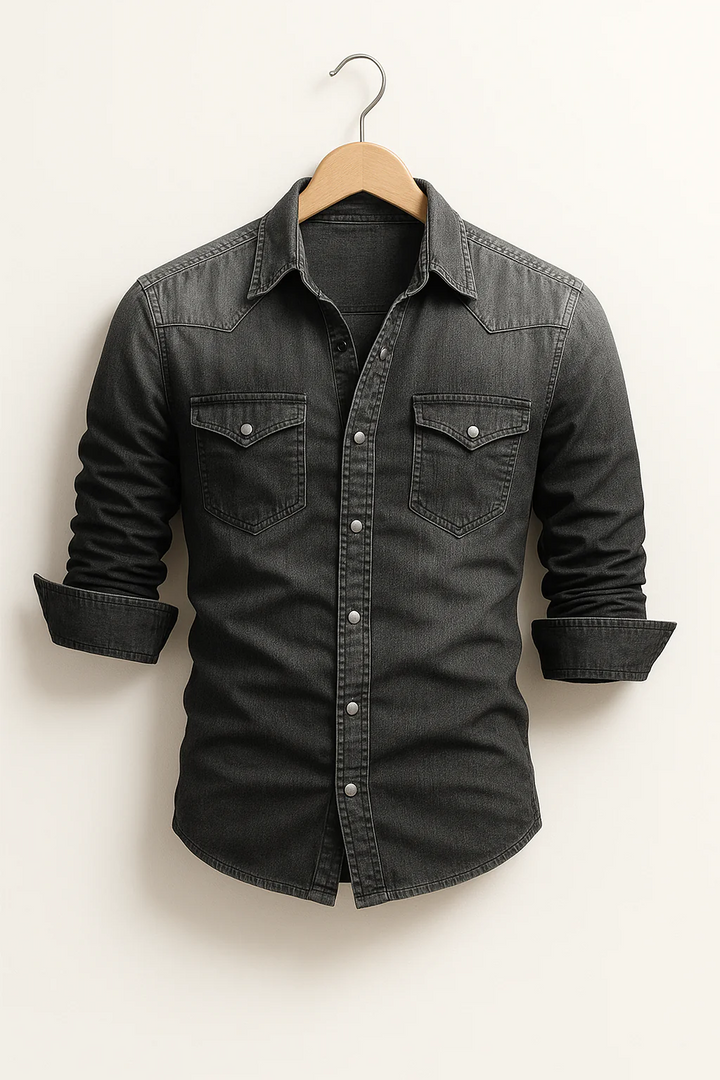 Chemise homme élégante slim fit à manches longues, design moderne pour un style contemporain et confortable.