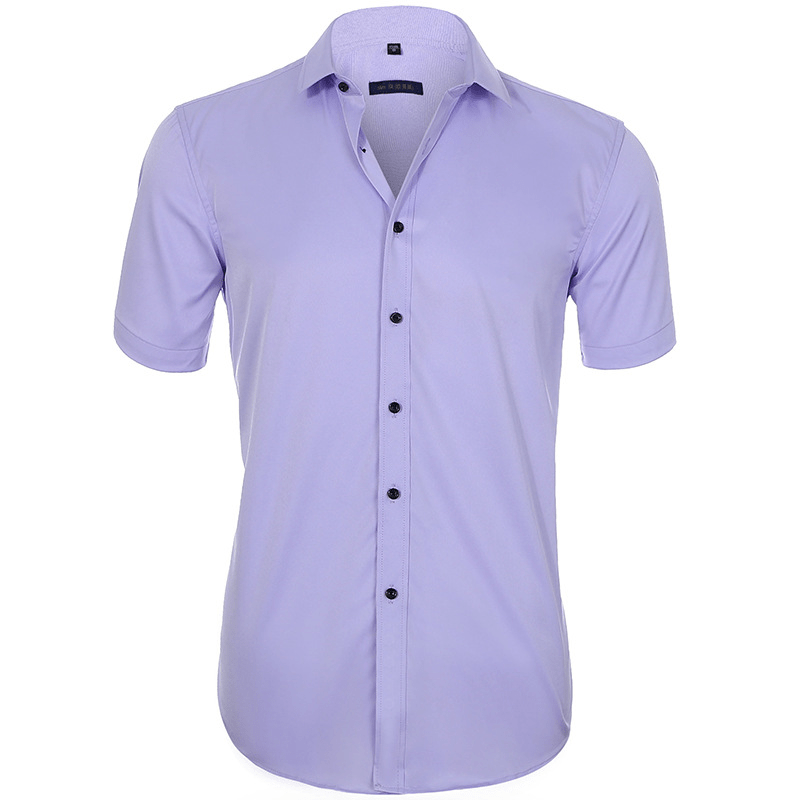 "Chemise infroissable élastique homme, blanche, manches longues, légère, respirante pour confort optimal."