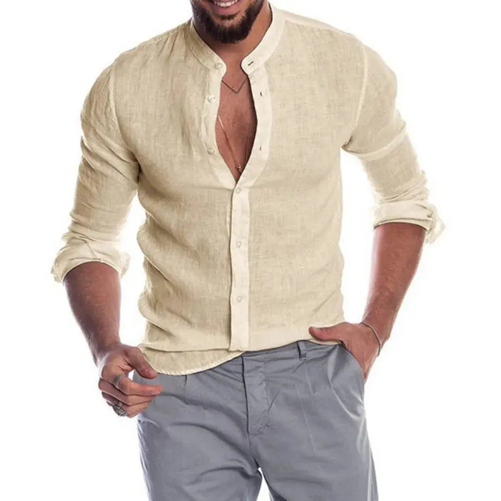 Chemise homme légère et respirante, style décontracté pour un confort estival optimal en voyage.