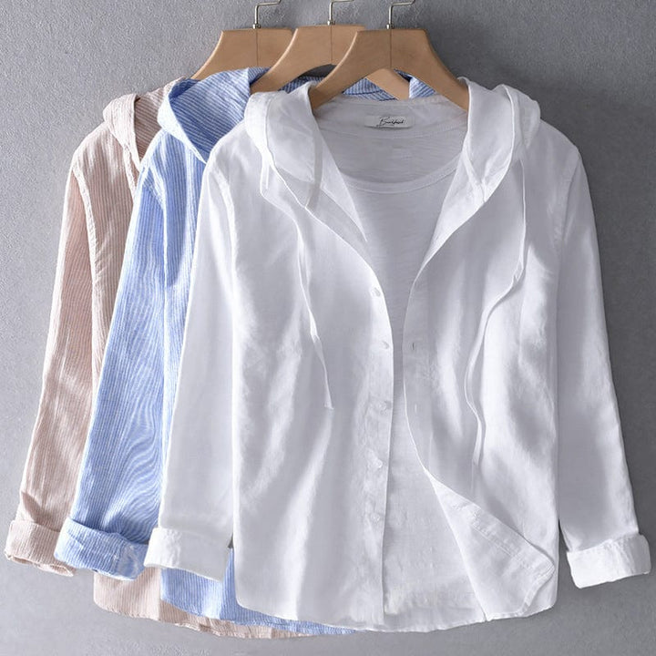 Chemise lin été: coupe classique, tissu léger et respirant, confort optimal.