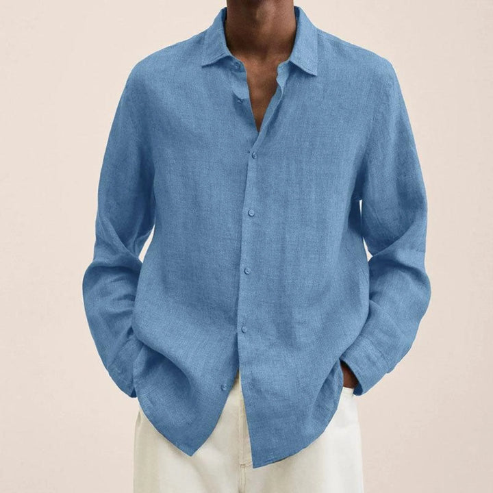 Chemise lin homme élégante, coupe classique, tissu léger, confort optimal, polyvalente, parfait pour toutes occasions.