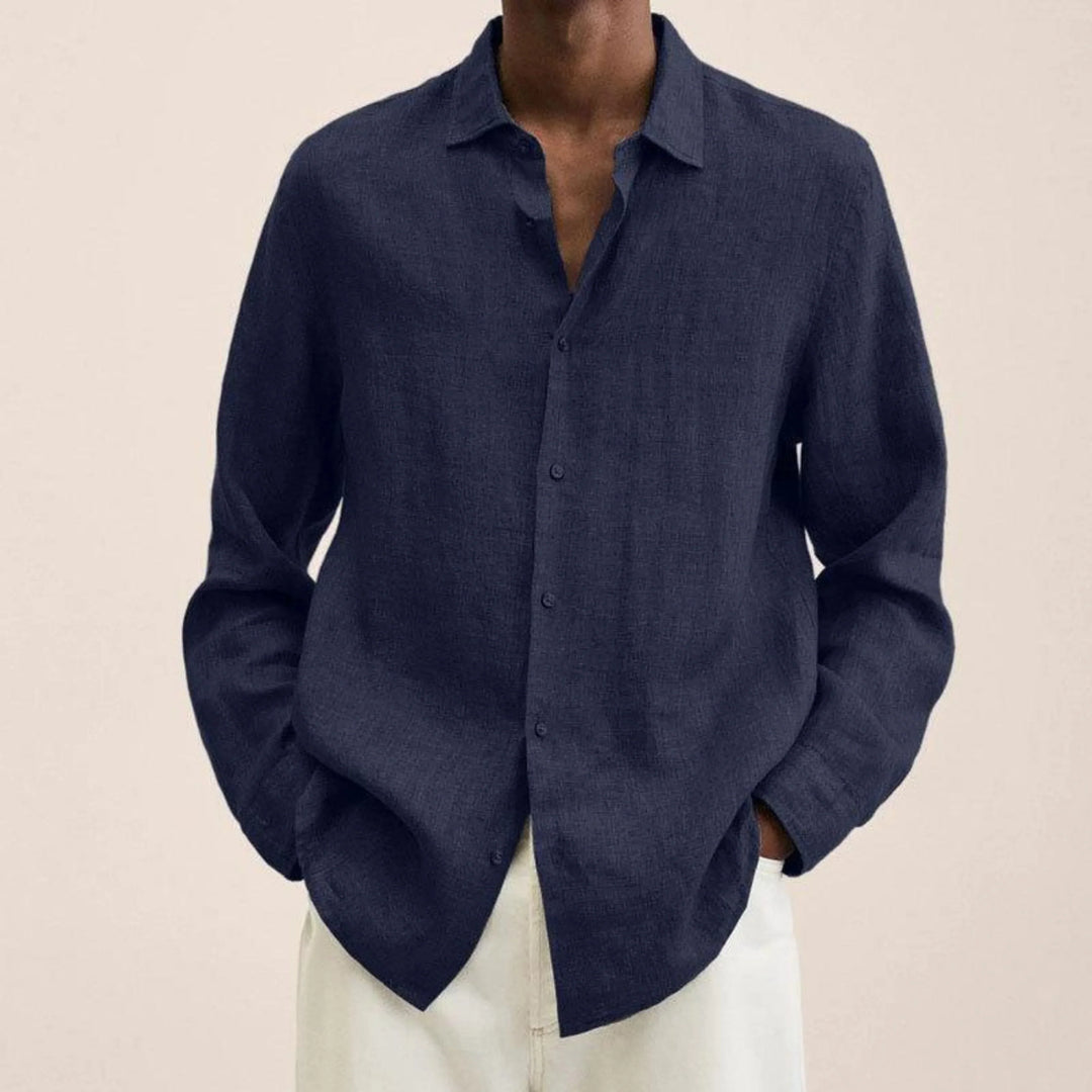 Chemise lin homme élégante, coupe classique, tissu léger, confort optimal, polyvalente, parfait pour toutes occasions.