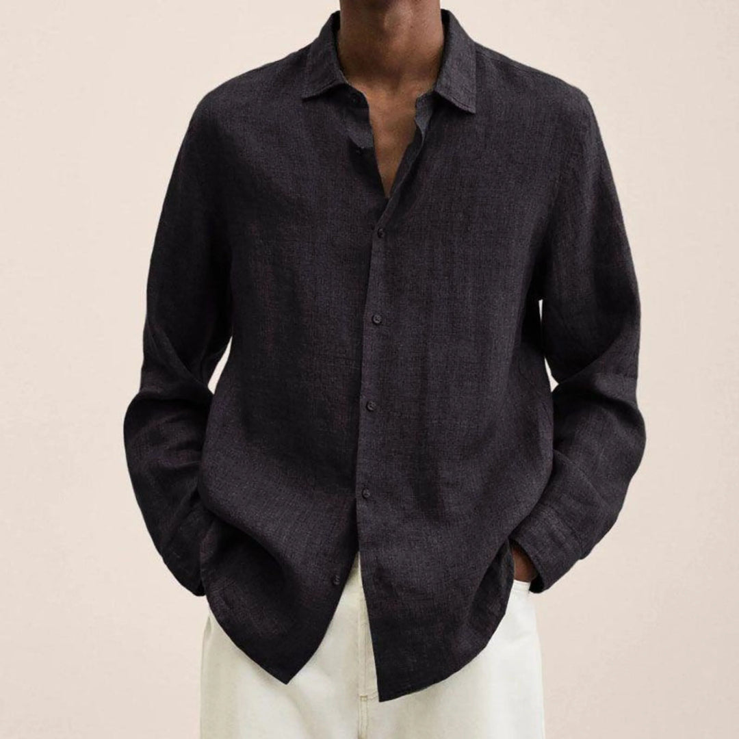 Chemise lin homme élégante, coupe classique, tissu léger, confort optimal, polyvalente, parfait pour toutes occasions.