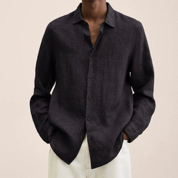 Chemise lin homme élégante, coupe classique, tissu léger, confort optimal, polyvalente, parfait pour toutes occasions.