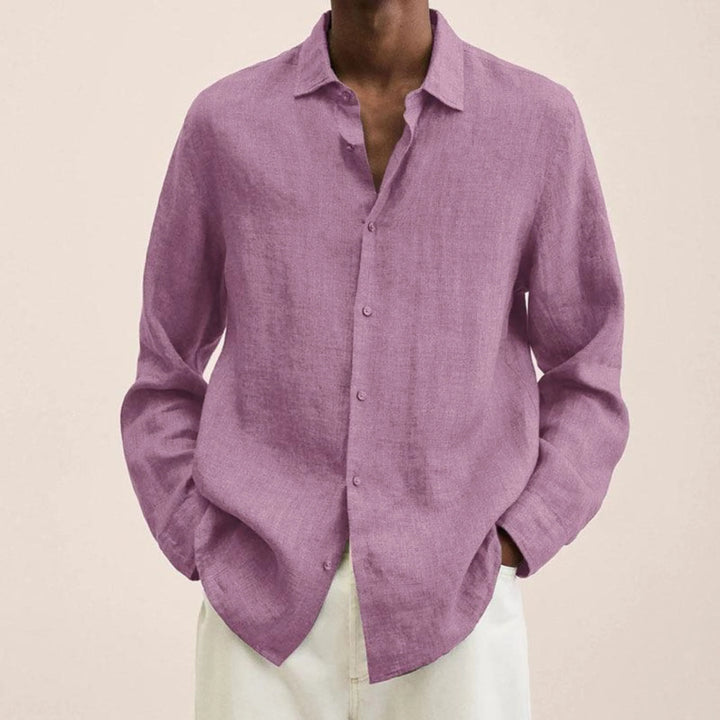 Chemise lin homme élégante, coupe classique, tissu léger, confort optimal, polyvalente, parfait pour toutes occasions.