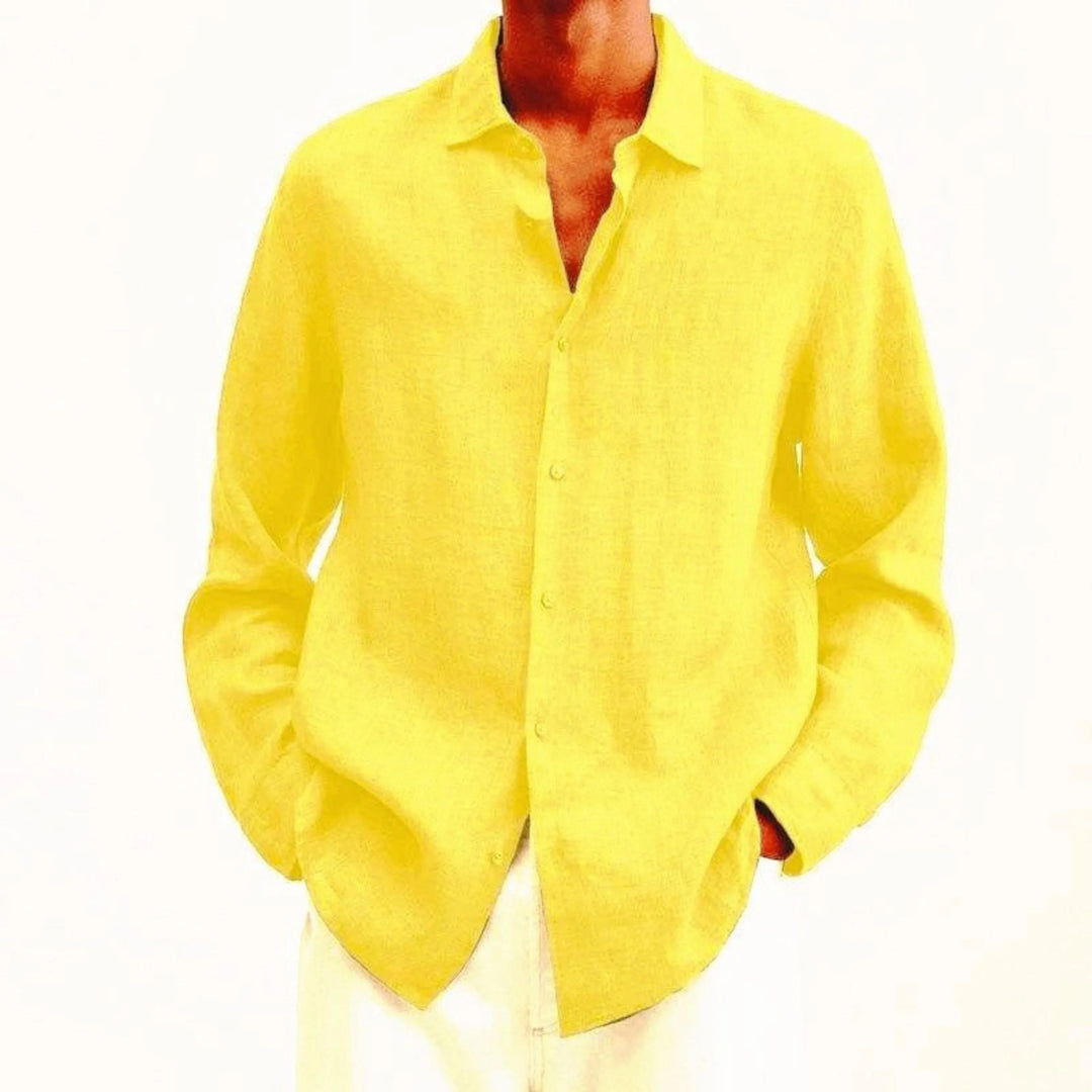Chemise lin homme élégante, coupe classique, tissu léger, confort optimal, polyvalente, parfait pour toutes occasions.