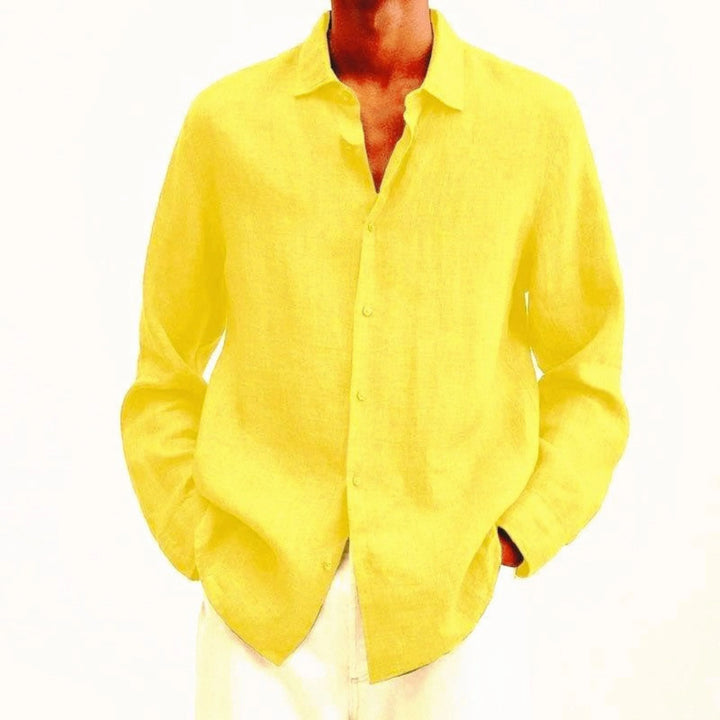 Chemise lin homme élégante, coupe classique, tissu léger, confort optimal, polyvalente, parfait pour toutes occasions.