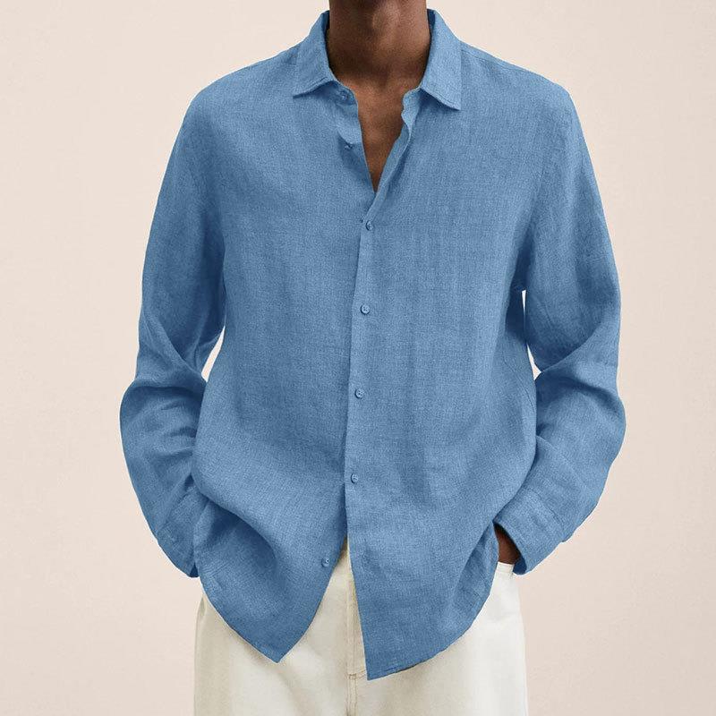 Chemise lin homme élégante et respirante. Coupe ajustée, idéale pour le quotidien ou les occasions spéciales.