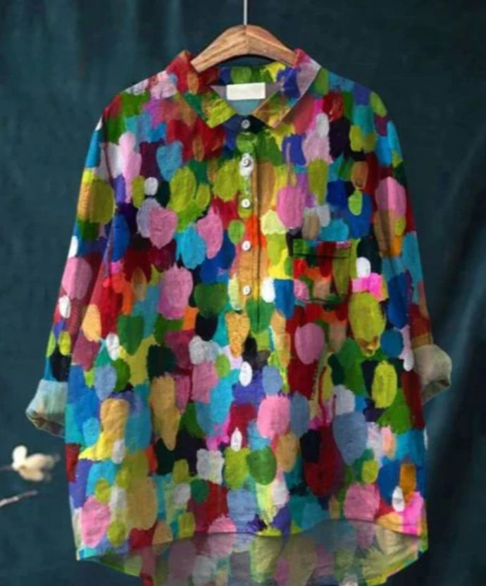 Chemise soie, imprimé floral, coupe flatteuse,  élégante et confortable.