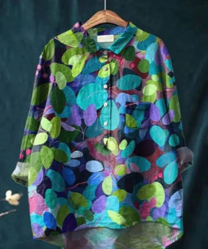 Chemise soie, imprimé floral, coupe flatteuse,  élégante et confortable.