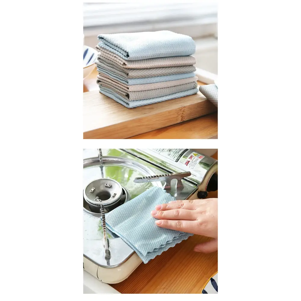 "Chiffons nettoyage microfibre bambou, doux et absorbants, idéaux pour surfaces propres et sans traces."