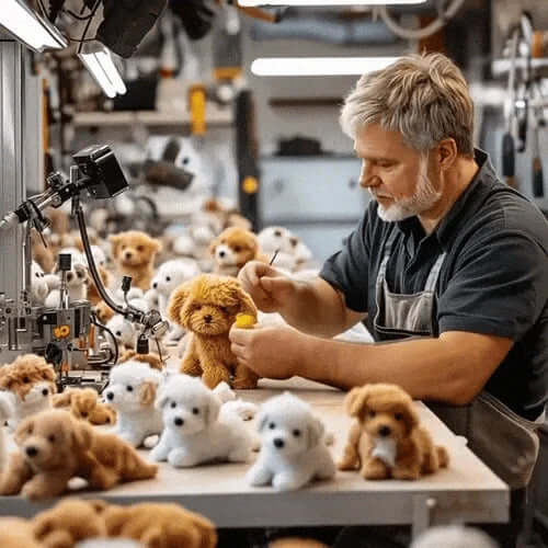 Chiot interactif réaliste pour enfants. Jouet câlin et intelligent, stimulant l'imagination et le développement.