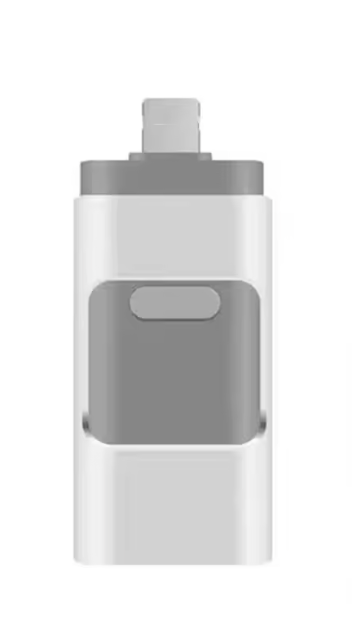 Clé USB multi-ports (USB-C, Lightning, Micro-USB, USB-A) pour smartphone, tablette et PC.