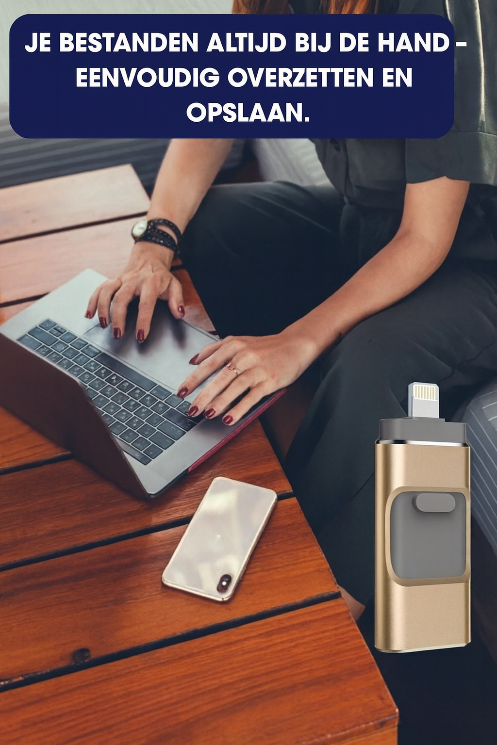 Solution de transfert de données rapide et de stockage pour iPhone, Android et ordinateurs avec cette clé USB.
