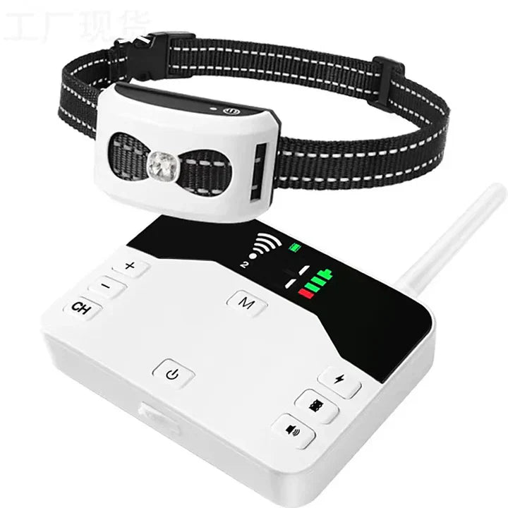 Clôture électrique sans fil pour chien. Collier de dressage intégré. Système 2-en-1 pour sécurité et éducation canine.