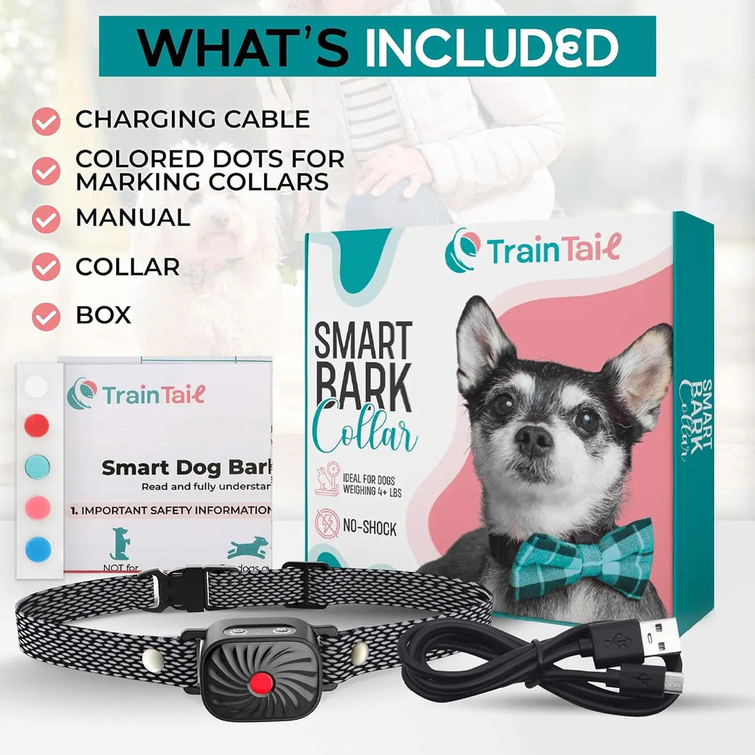 Collier anti-aboiement pour petits chiens. Dressage doux par vibrations et sons.  Confort optimal, résistant et étanche.