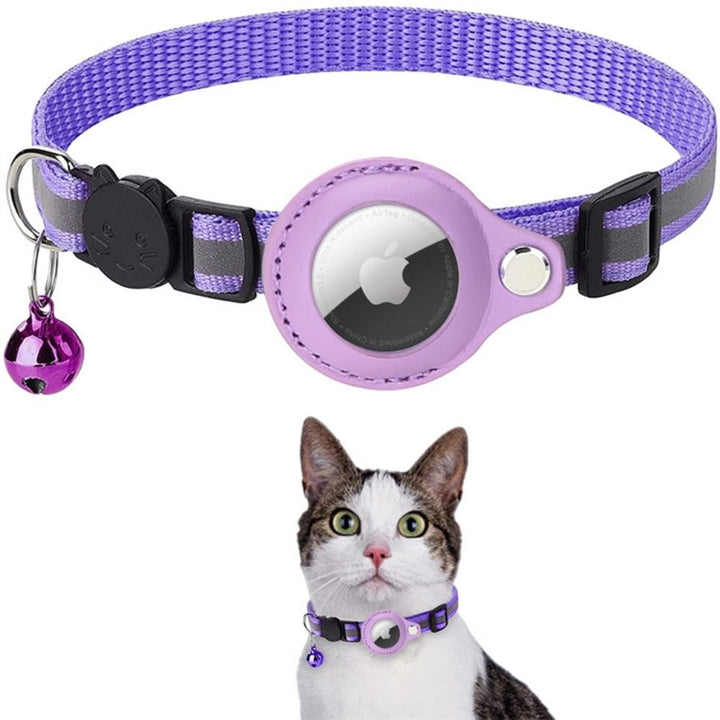 Collier chat GPS ultra-visible la nuit, système anti-étranglement et attache rapide.