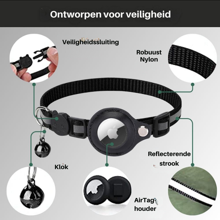 Collier chat à dégagement rapide, GPS, nylon haute visibilité, sécurité accrue en extérieur.