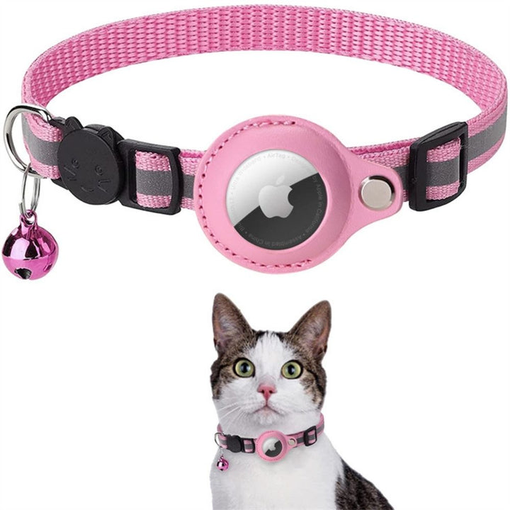 Collier réfléchissant pour chat avec GPS intégré et boucle de sécurité rapide, essentiel.