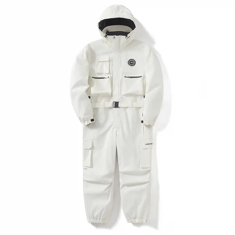 Dos de la combinaison de ski homme, conception ergonomique pour protection et confort en montagne, sport d'hiver.
