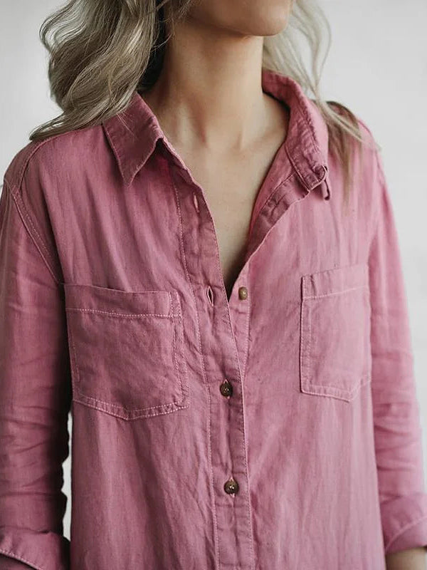 Combinaison femme fluide à manches longues, coupe décontractée et tendance, polyvalente.