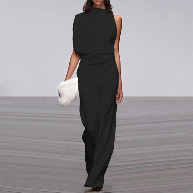 Combinaison polyvalente femme, style moderne. Idéale pour look décontracté ou soirée printemps-été.
