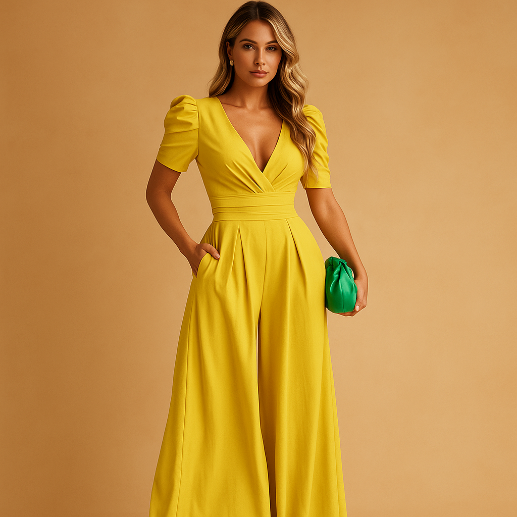 Combinaison pantalon longue pour femme, élégante et confortable, idéale pour soirée, mariage ou cocktail.