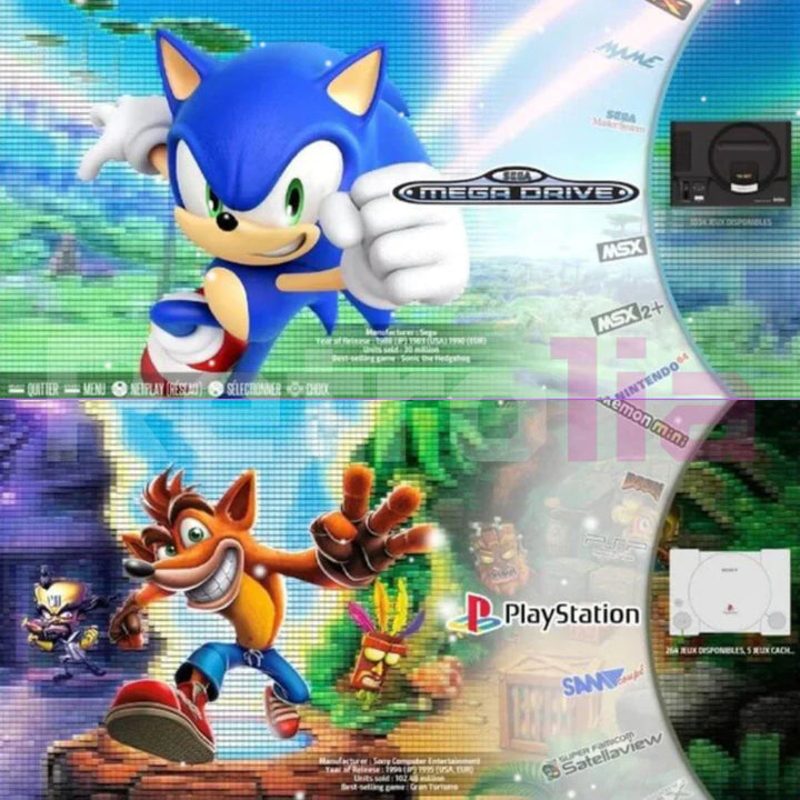 "Console de jeux rétro 4K avec manettes, plus de 20 000 jeux inclus, connectique HDMI, expérience nostalgique"