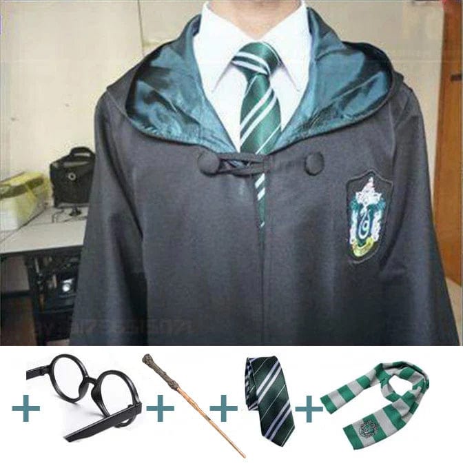 Costume de sorcier enfant, accessoires inclus. Déguisement complet pour fêtes costumées.