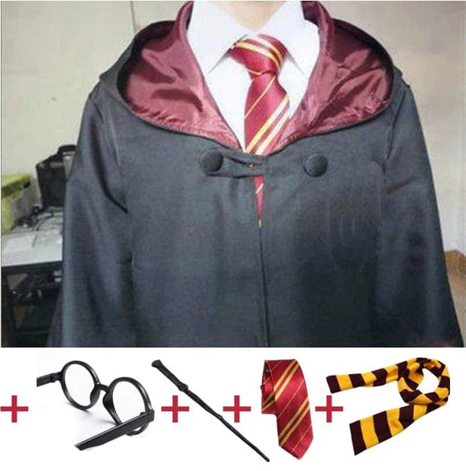 Costume de sorcier enfant, accessoires inclus. Déguisement complet pour fêtes costumées.