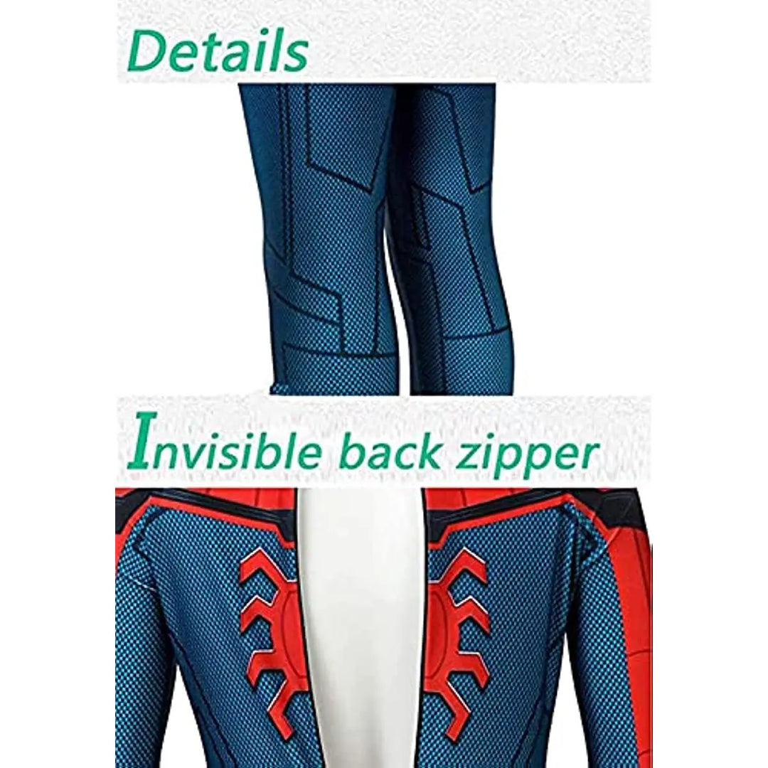 Costume Spider-Man réaliste pour enfant avec masque, parfait pour incarner le super-héros rouge et bleu. Cosplay garçon.