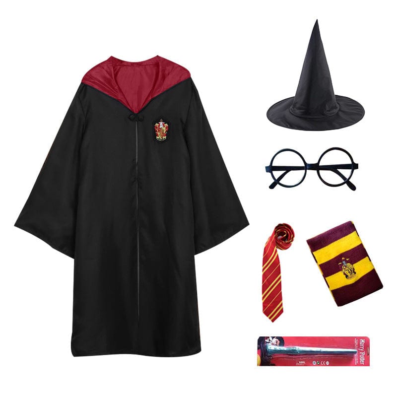 Costume enfant Harry Potter : cape et baguette magique pour Halloween.