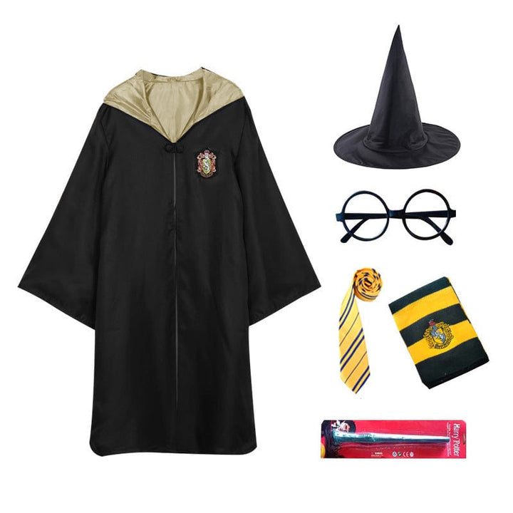 Costume enfant Harry Potter : cape et baguette magique pour Halloween.