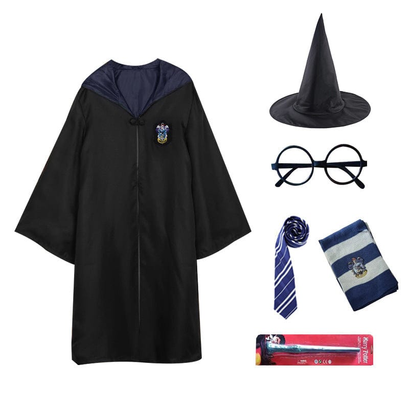 Costume enfant Harry Potter : cape et baguette magique pour Halloween.