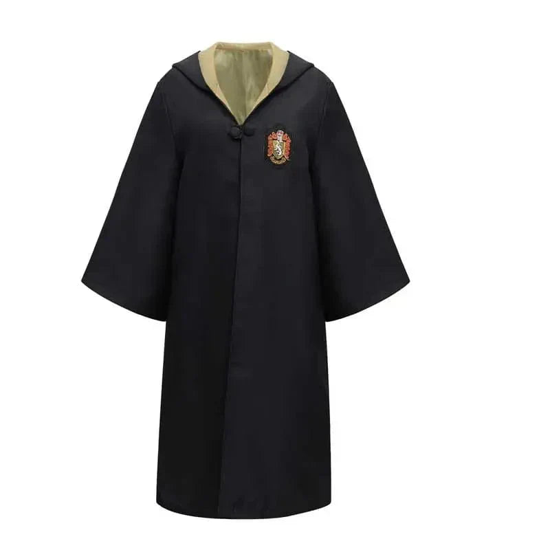 Costume de sorcier Harry Potter pour fête d'anniversaire, complet avec robe, écharpe Poudlard et accessoires magiques.