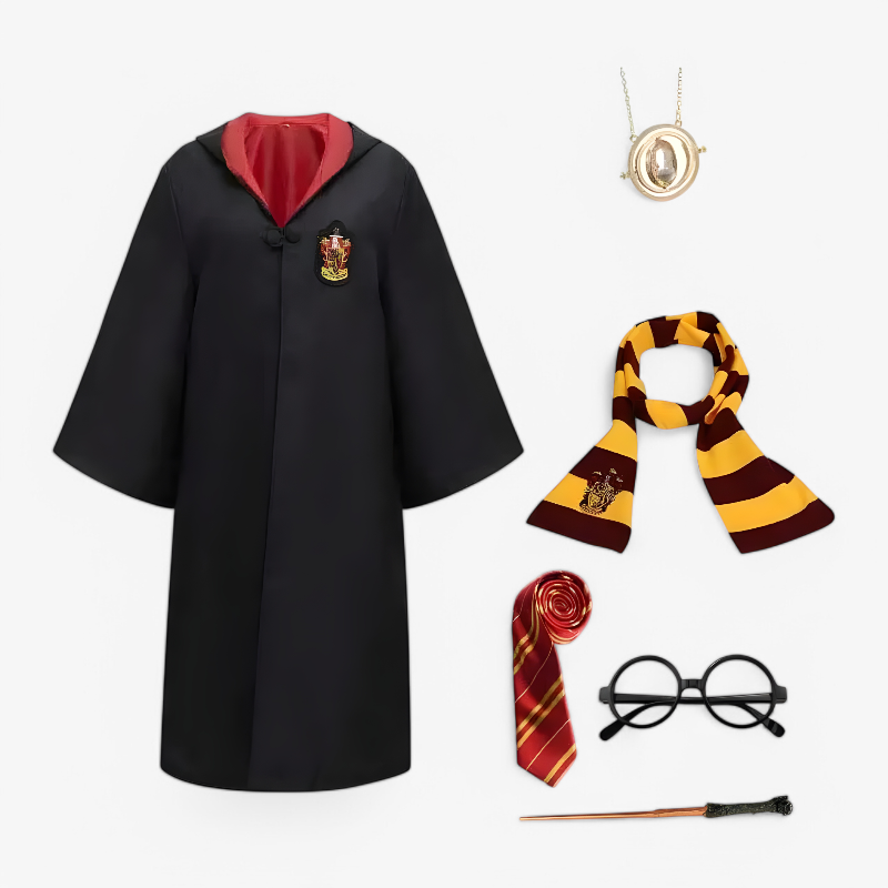 Costume Harry Potter enfant/adulte: cape, écharpe, accessoires.  Déguisements Halloween, cosplay.