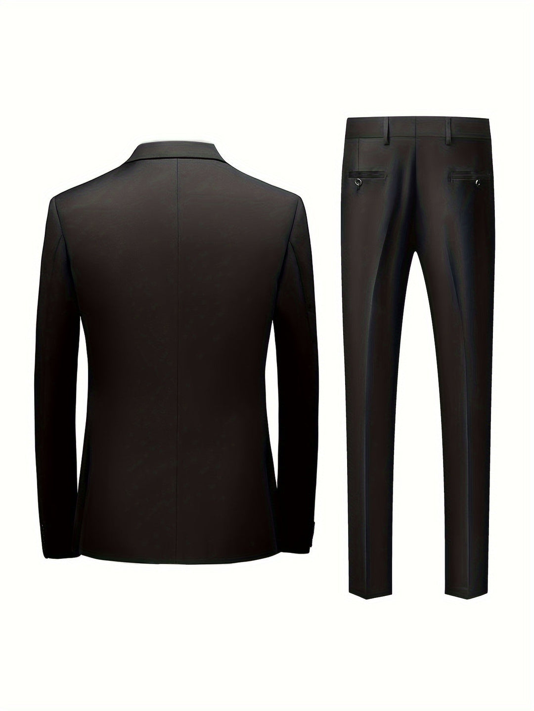 "Costume homme 2 pièces élégant, veste et pantalon ajustés, idéal pour affaires et réceptions. Sophistication moderne."
