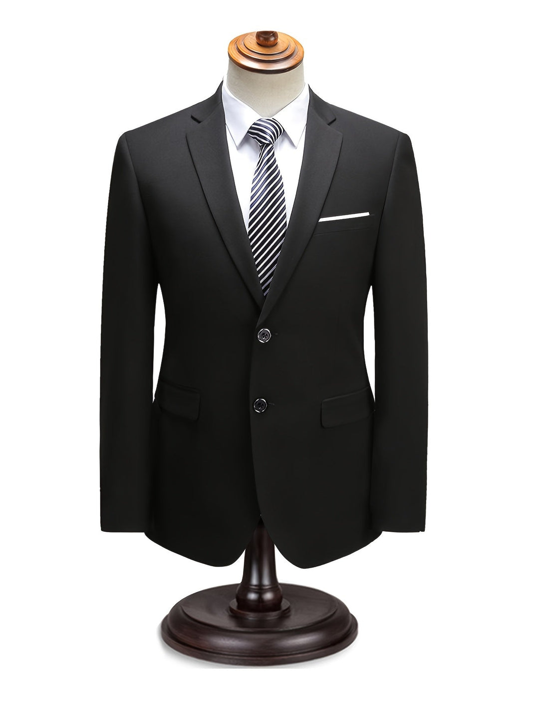 "Costume homme 2 pièces élégant, veste et pantalon ajustés, idéal pour affaires et réceptions. Sophistication moderne."