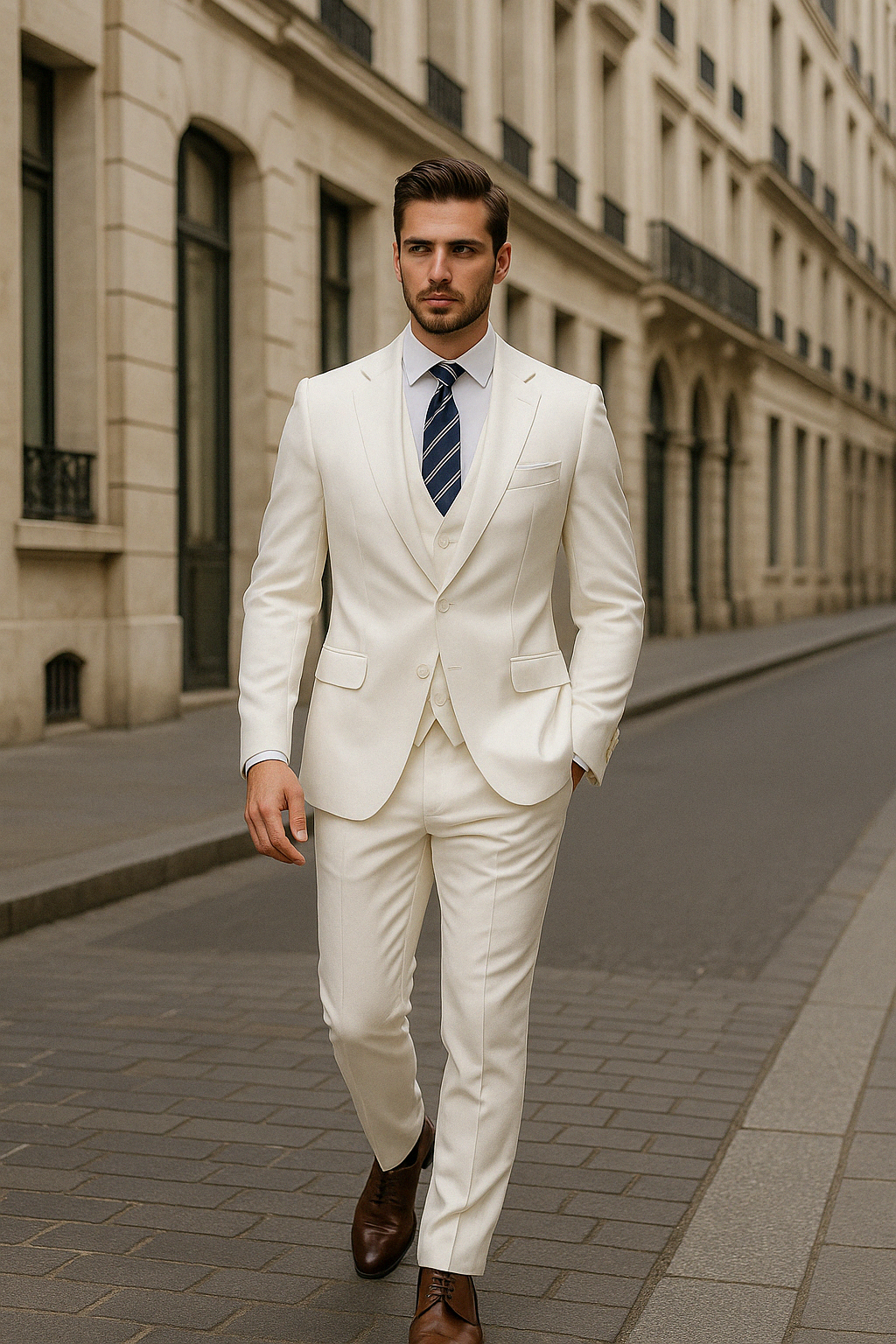 Veston et gilet de costume homme bleu marine, coupe moderne et élégante. Complément pour tenue formelle.